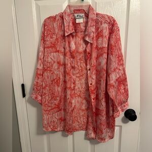 Red and White Women’s Top